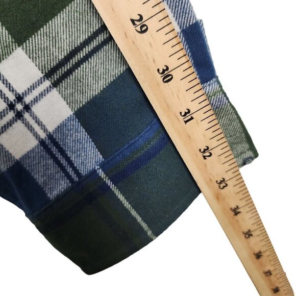 Mountain Ridge Men's Super Soft Flannel Shirt Green & Blue Plaid Size XL - Picture 6 of 10